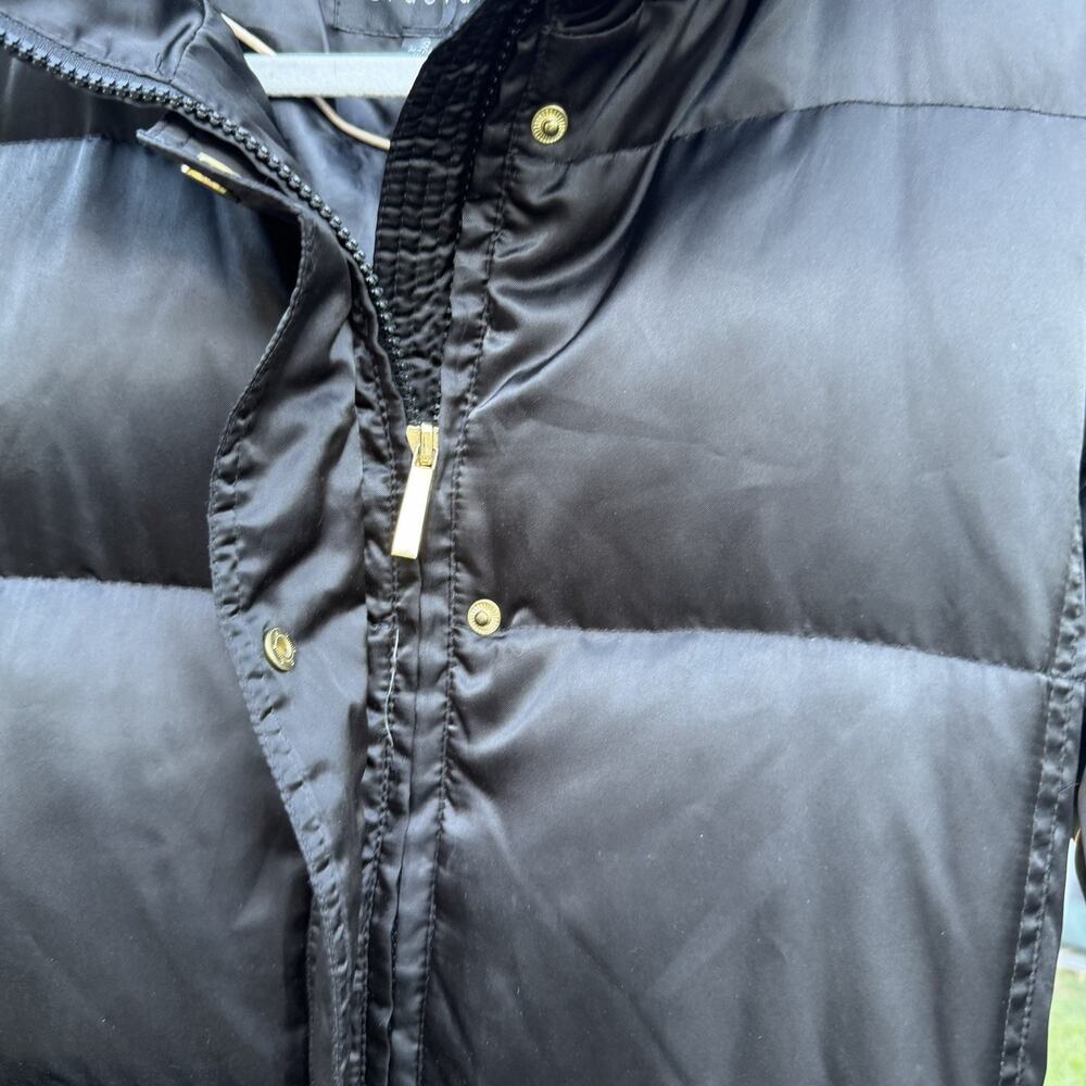 Vintage Y2K Braetan Black Long Trench Puffer Coat Belted Maxi Jacket Womens S - Picture 15 of 16